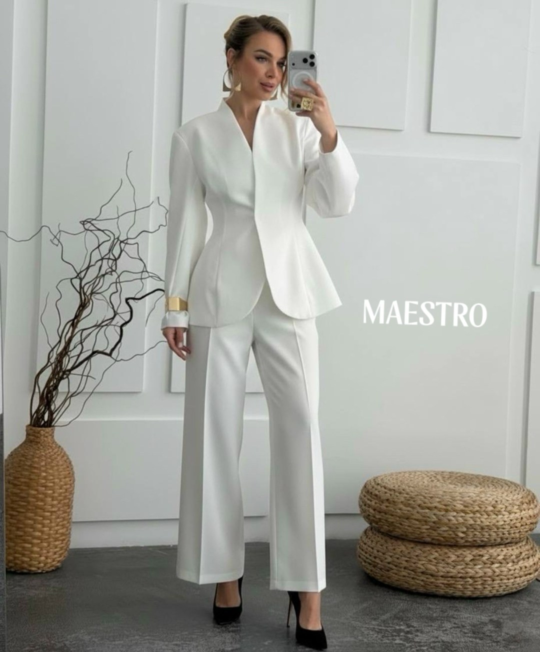 костюм брючный деловой с пиджаком классический mystique veil 225723301,костюм женский брючный,приталенный жакет,костюм брючной деловой,женский пиджак