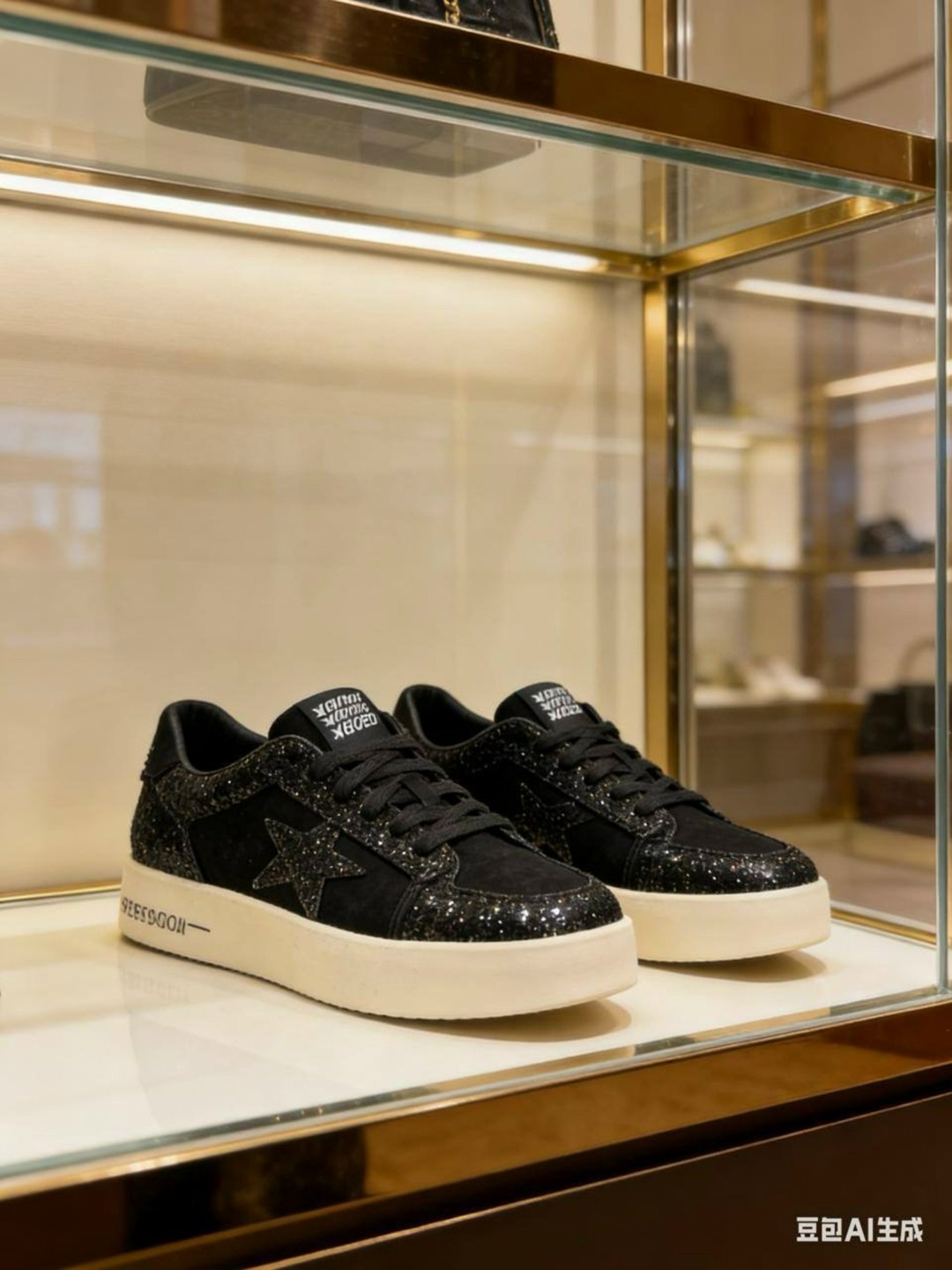 ,golden goose black glitter hi star sneakers,golden goose black glitter sneakers,голден гус кеды черные,кроссовки golden goose