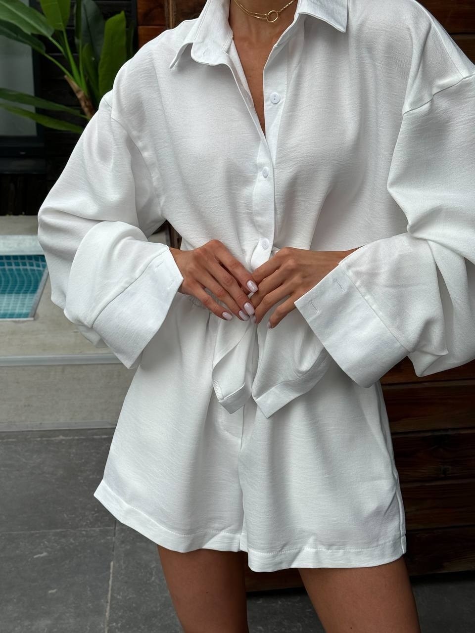 летний женский костюм,костюм летний рубашка и шорты msia 224631092,летний костюм с шортами и рубашкой,костюм летний рубашка и шорты сингапур maura korvana,костюм шорты рубашка