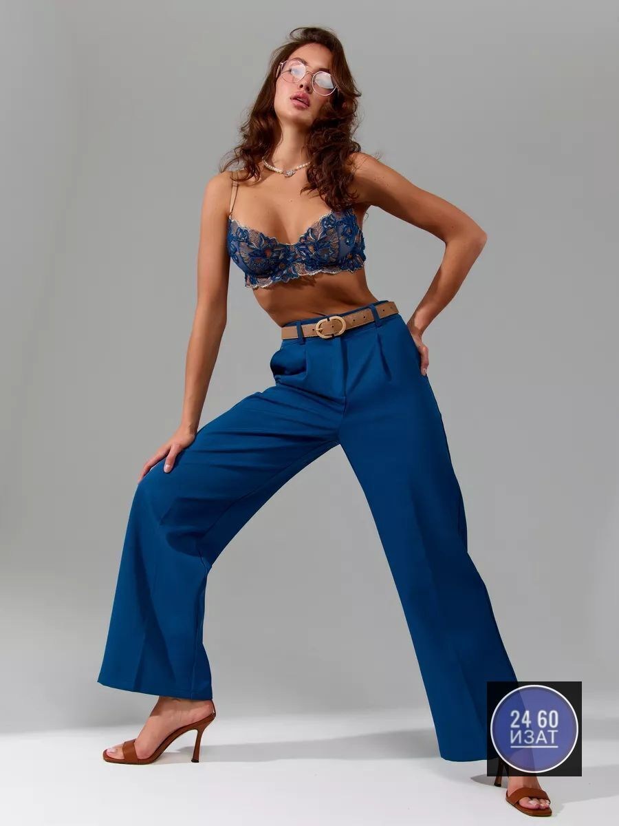 брюки-палаццо,брюки женские палаццо на резинке,брюки женские палаццо,брюки палаццо натали,брюки палаццо v.h.a fashion цвет синий