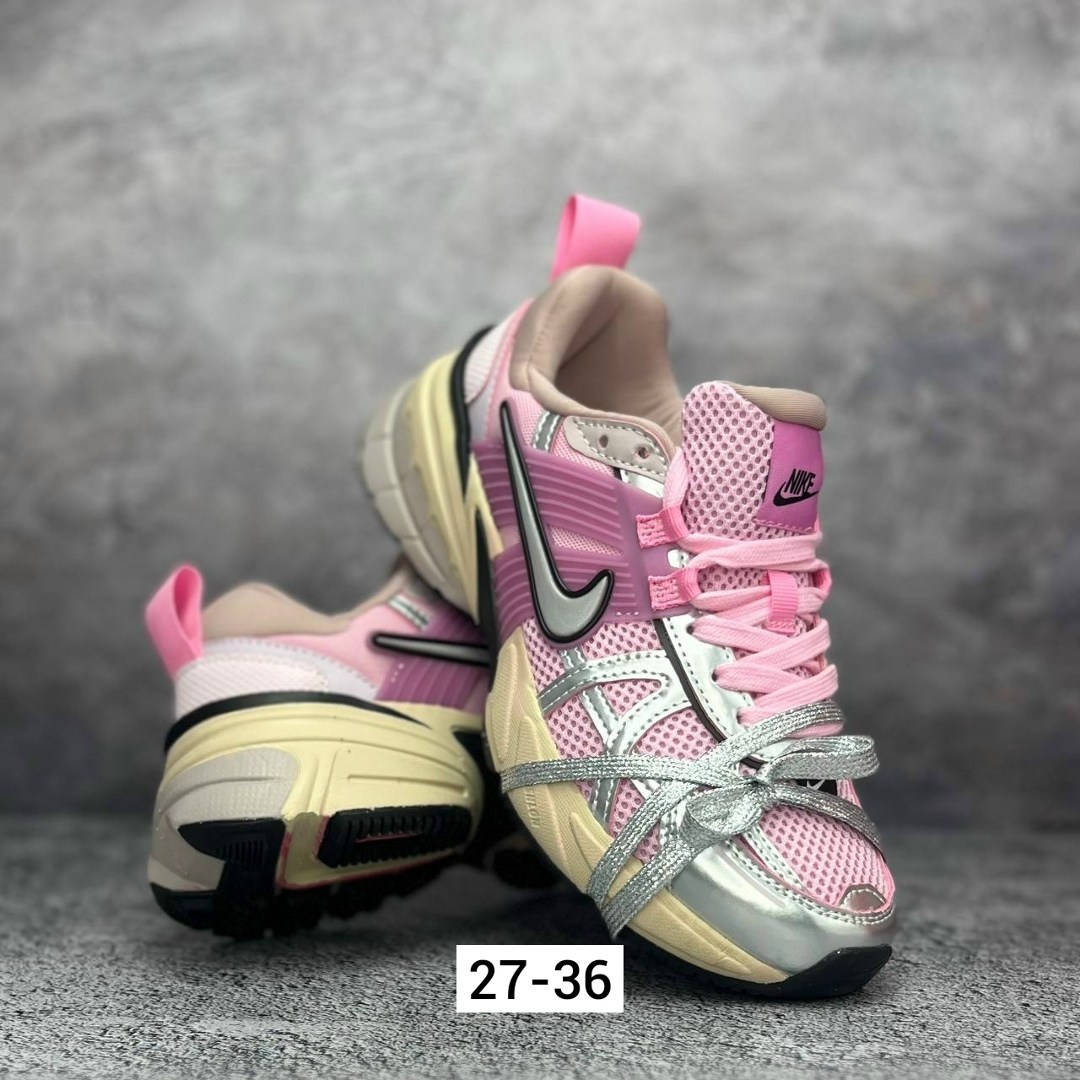 кроссовки женские nike,кроссовки nike,кроссовки nike v 2 k run,кроссовки для бега v2k run женские с низким верхом серебристо-розовые nike,женские кроссовки