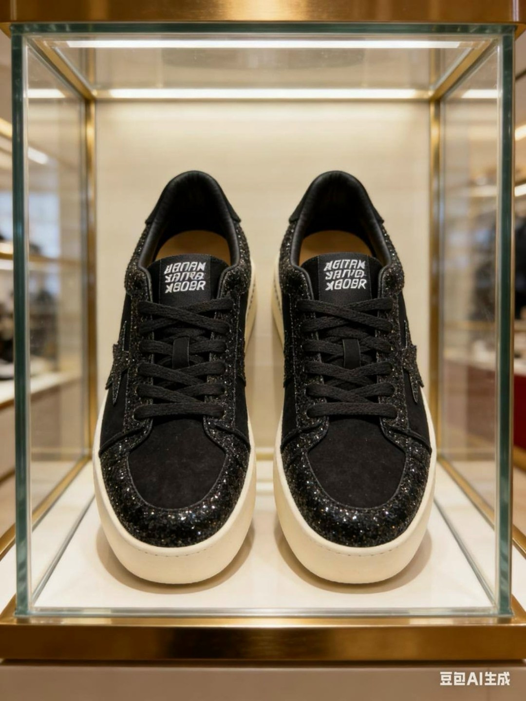 ,golden goose black glitter hi star sneakers,golden goose black glitter sneakers,голден гус кеды черные,кроссовки golden goose