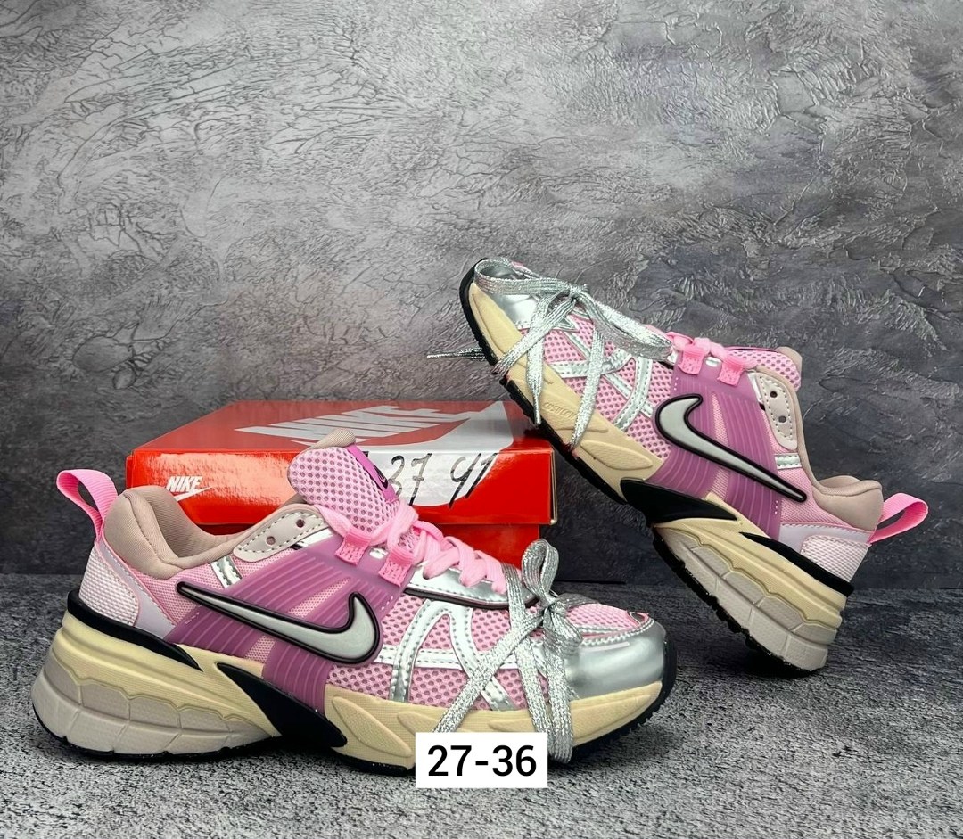 кроссовки женские nike,кроссовки nike,кроссовки nike v 2 k run,кроссовки для бега v2k run женские с низким верхом серебристо-розовые nike,женские кроссовки