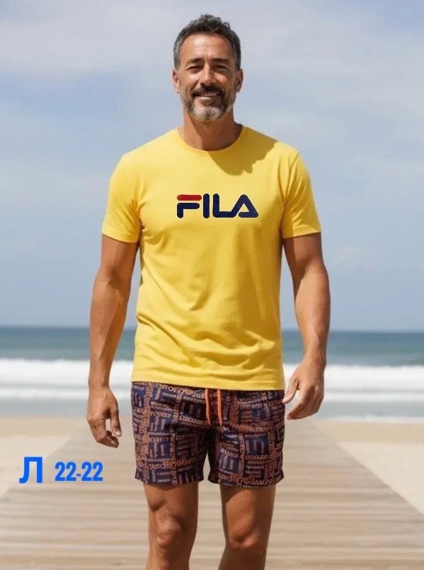 желтая футболка фила,футболка мужская fila,мужская футболка,футболка желтая,костюм для мужчин