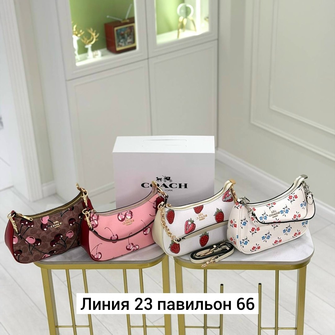 сумка женская coach,сумка coach,coach teri shoulder bag with cherry print cr290,женская сумка,сумка coach розовая