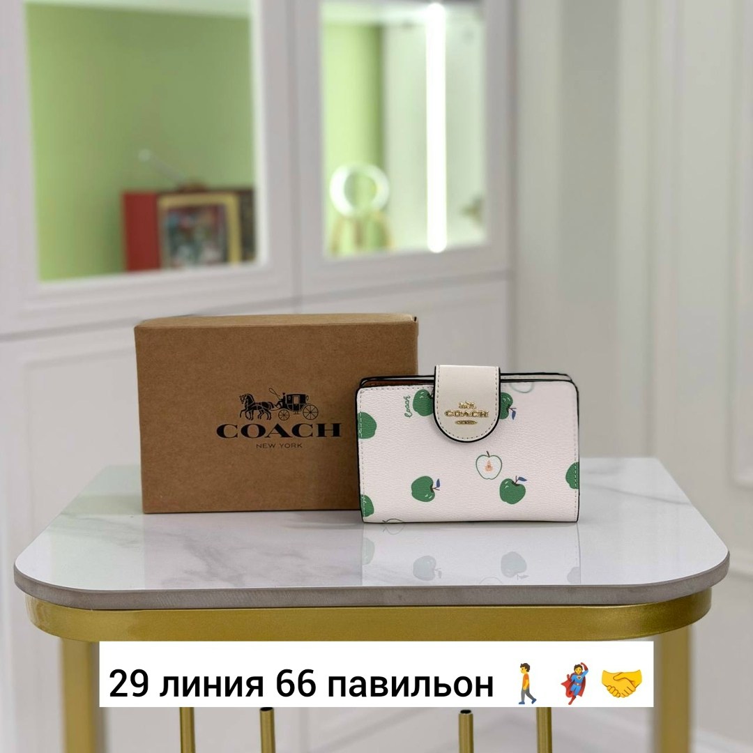 кошелек coach,женский кошелек coach,кошелек coach бело-серый,женские кошельки,брендовый кошелек coach