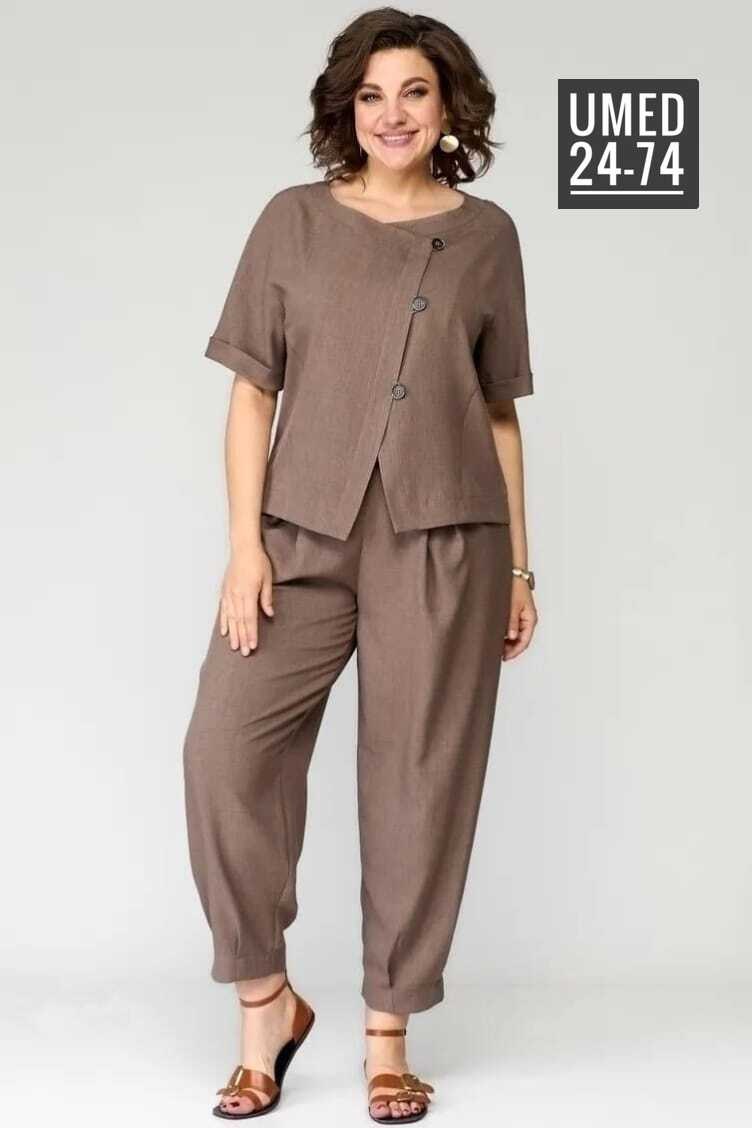 костюм michel chic арт 1337 корич,летние брючные костюмы для полных женщин,брючный костюм michel chic 1337/1 мохито,летние костюмы женские,брючный костюм michel chic 1337 двойка зеленый размер 56