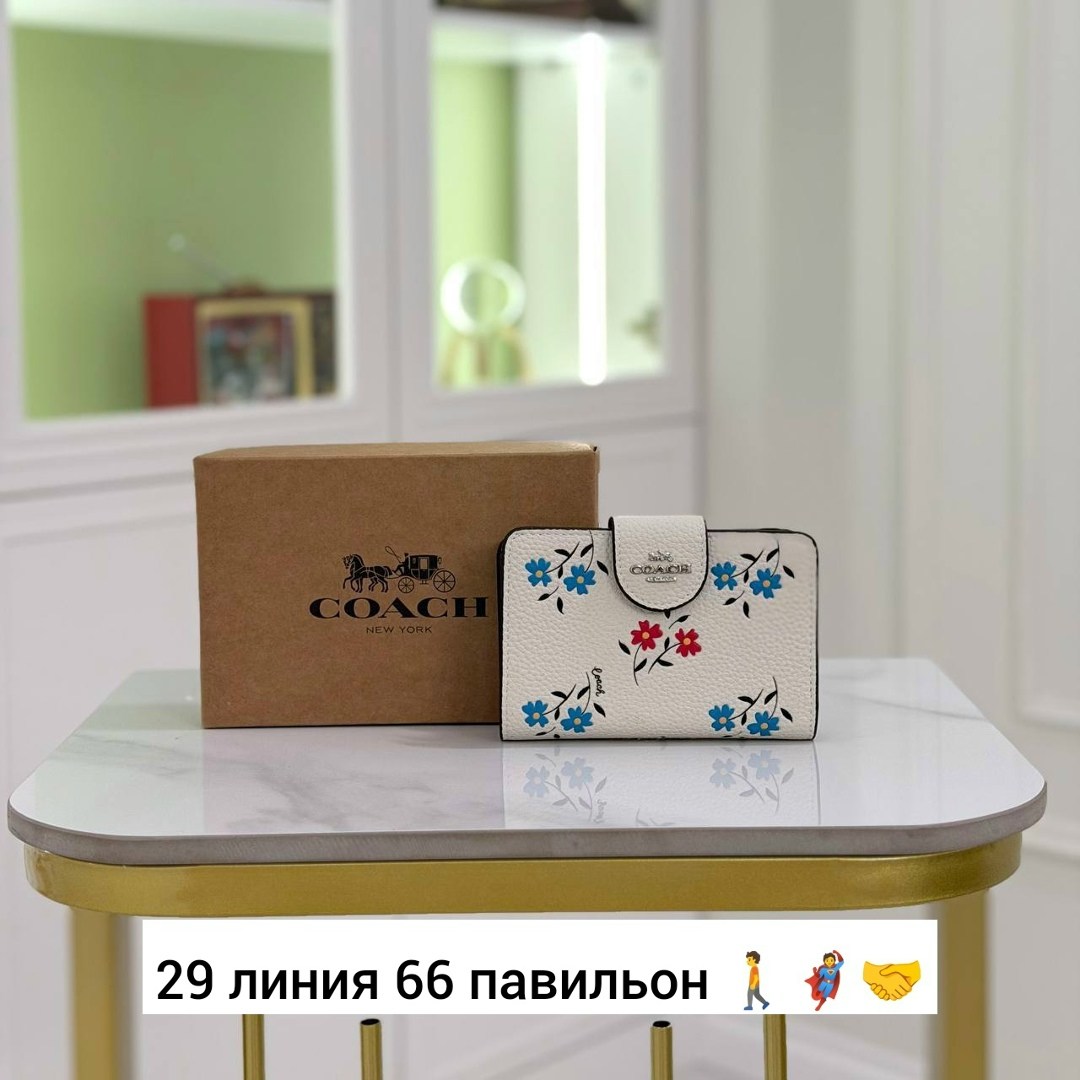 кошелек coach,женский кошелек coach,кошелек coach бело-серый,женские кошельки,брендовый кошелек coach