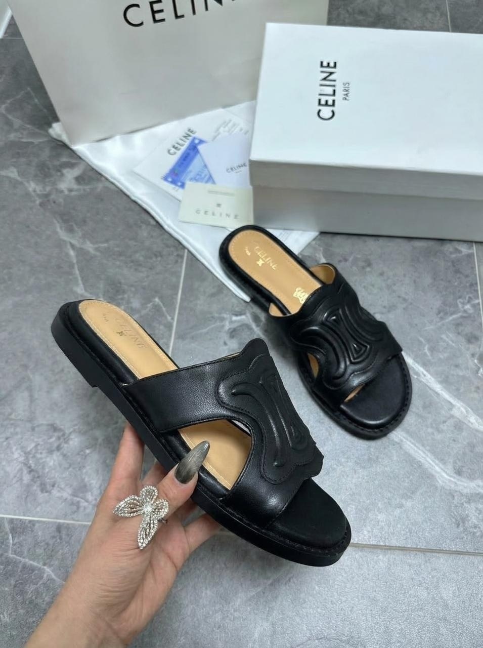шлепанцы celine,шлепки celine,,женские шлепанцы,шлепки селин