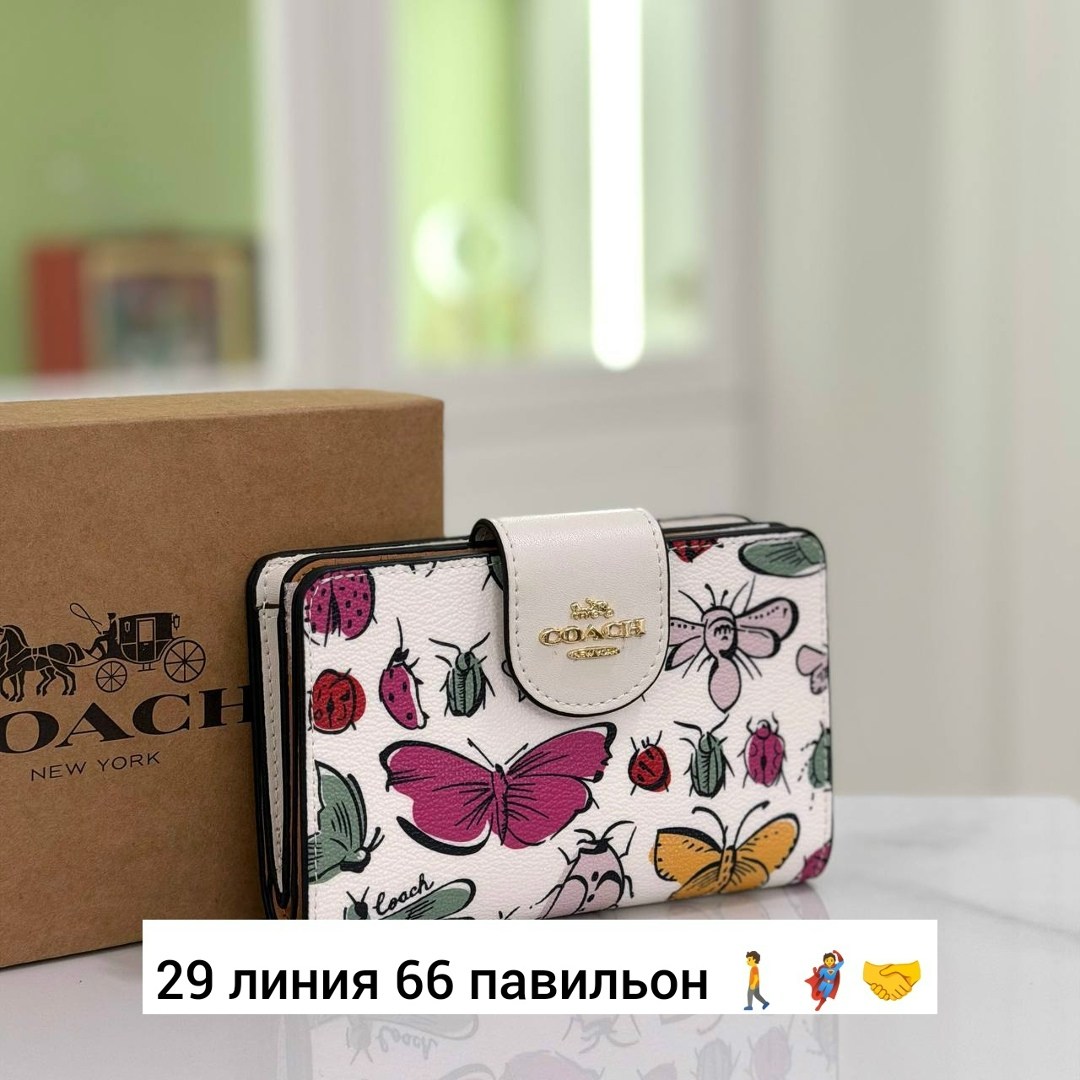 кошелек coach,женский кошелек coach,кошелек coach бело-серый,женские кошельки,брендовый кошелек coach