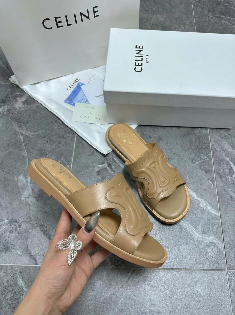 шлепанцы celine,шлепки celine,,женские шлепанцы,шлепки селин
