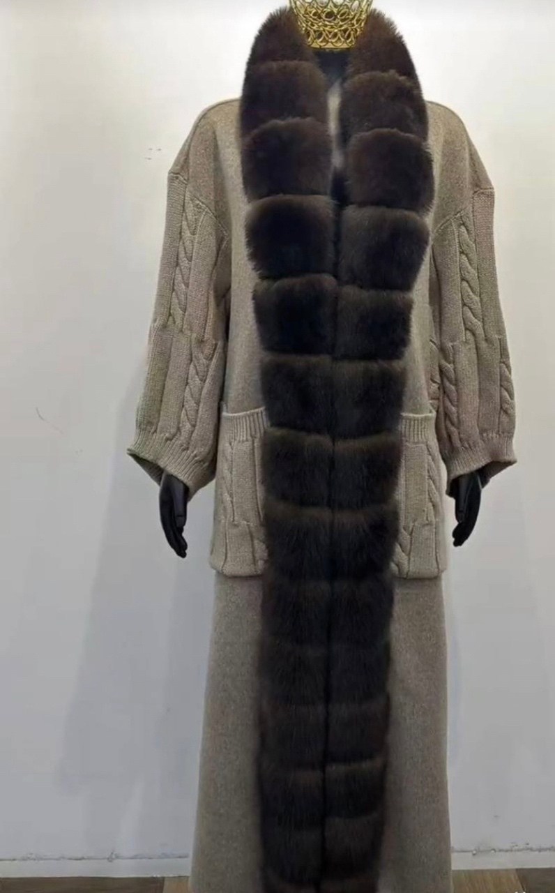 кардиган с мехом финского песца yana kraft brand,кардиган с мехом песца,кардиган с мехом финского песца,кардиган с песцом,пальто с мехом
