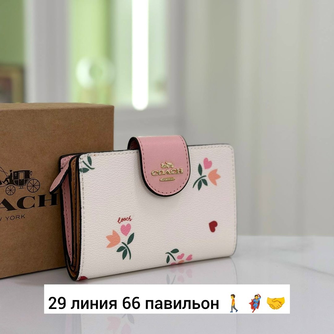 кошелек coach,женский кошелек coach,кошелек coach бело-серый,женские кошельки,брендовый кошелек coach