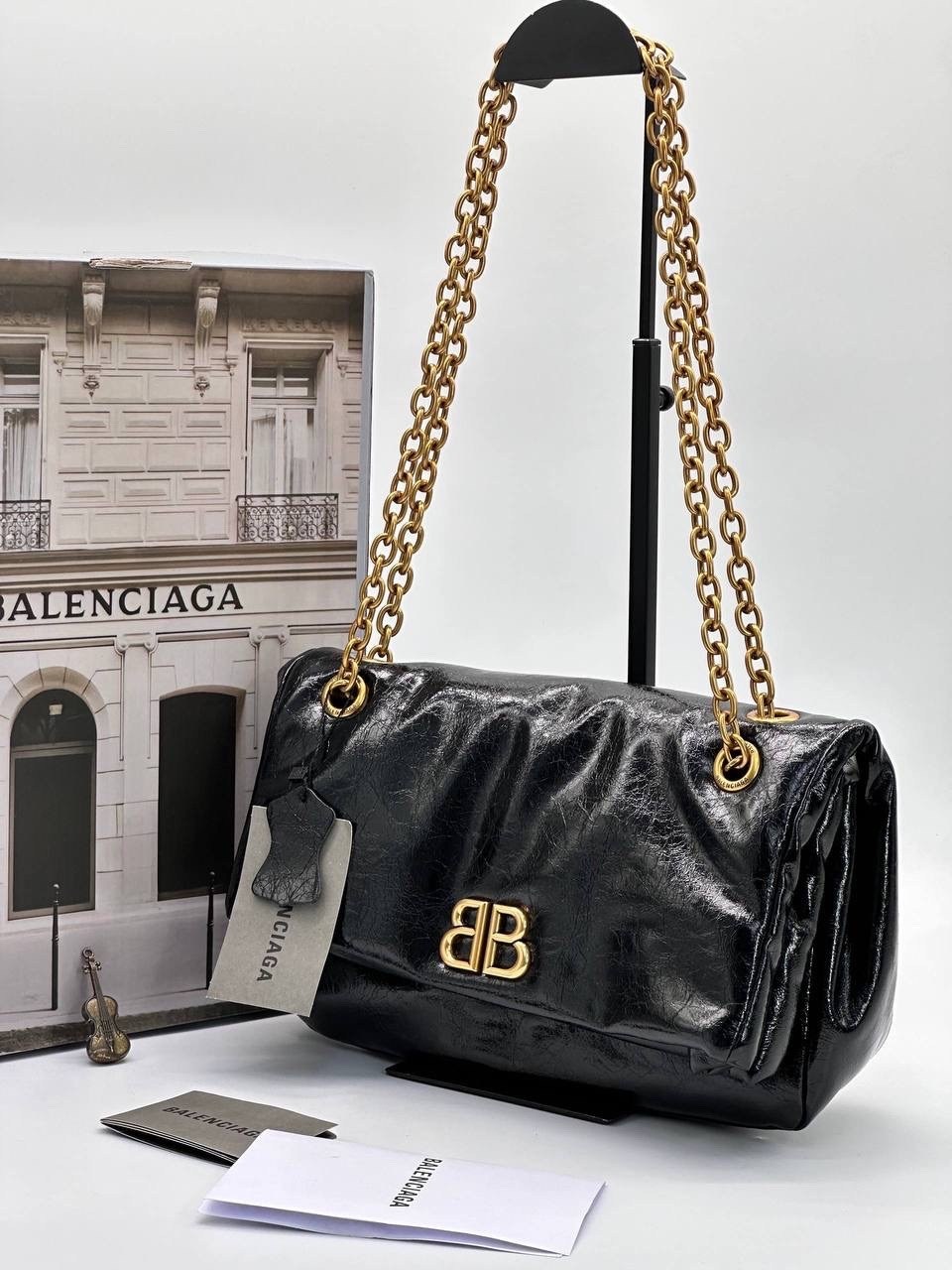 сумка balenciaga,сумка monaco large chain bag black balenciaga,сумка женская balenciaga,черная маленькая сумка-цепочка monaco balenciaga,женская сумка