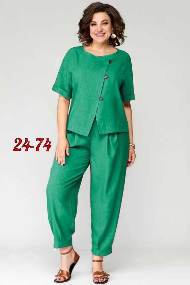 костюм michel chic арт 1337 корич,летние брючные костюмы для полных женщин,летние костюмы женские,летний брючный костюм женский,брючный костюм женский для полных