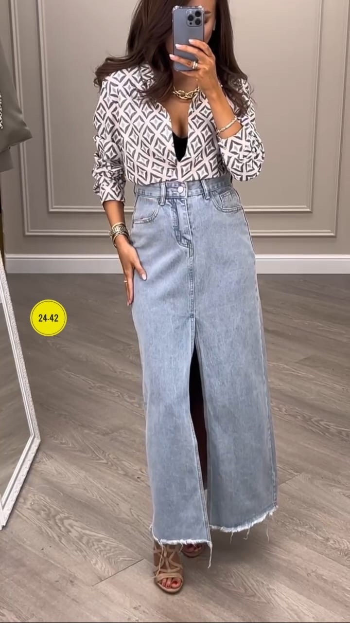 юбка джинсовая миди с разрезом katrin-trend,юбка джинсовая миди с разрезам,джинсовая юбка макси с разрезом спереди,джинсовая юбка,юбка джинсовая женская