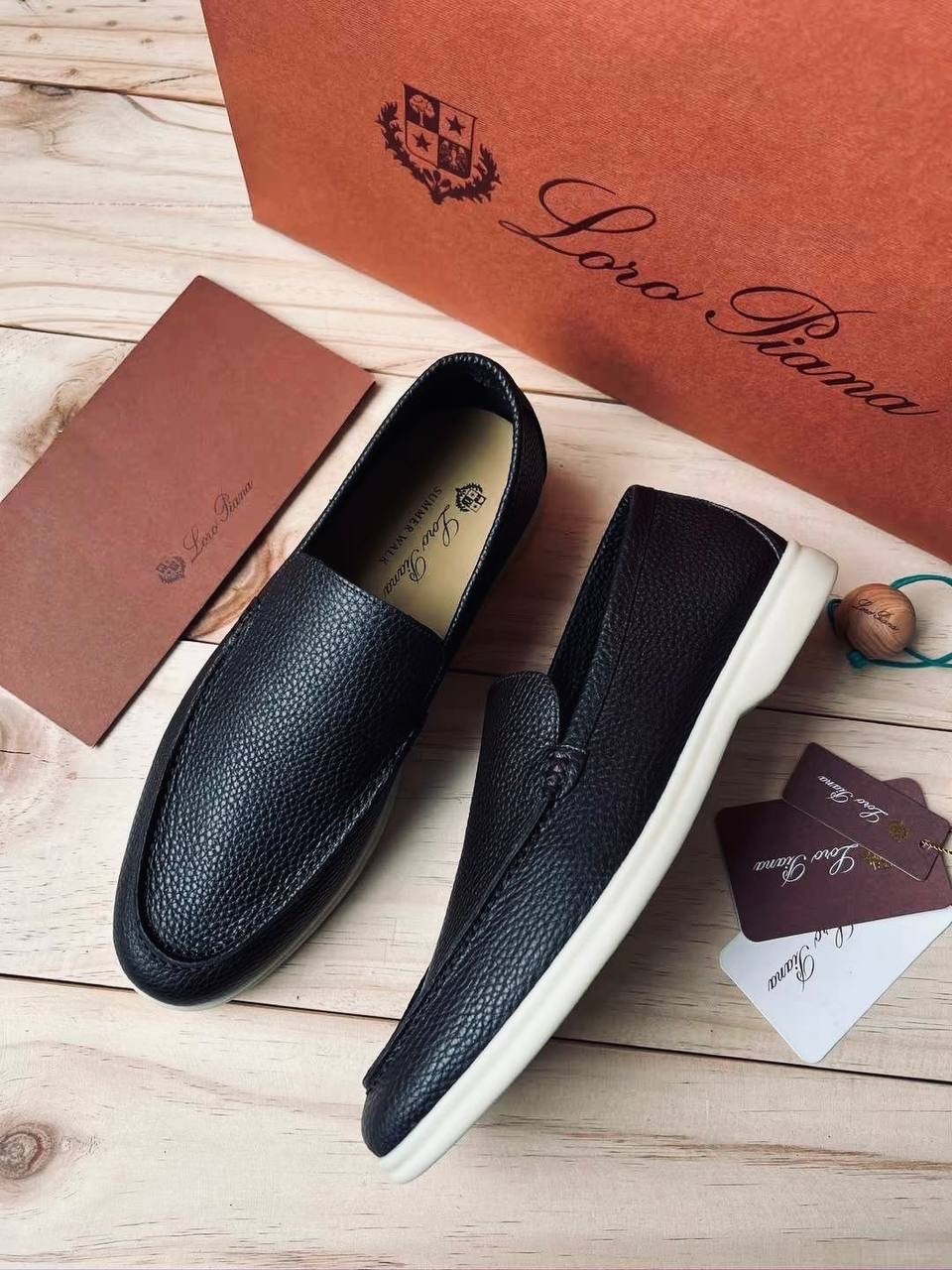 лоферы loro piana мужские,лоферы loro piana summer walk,мужские темно-синие кожаные лоферы loro piana summer walk премиум класса,кожаные лоферы summer walk loro piana,лоферы loro piana