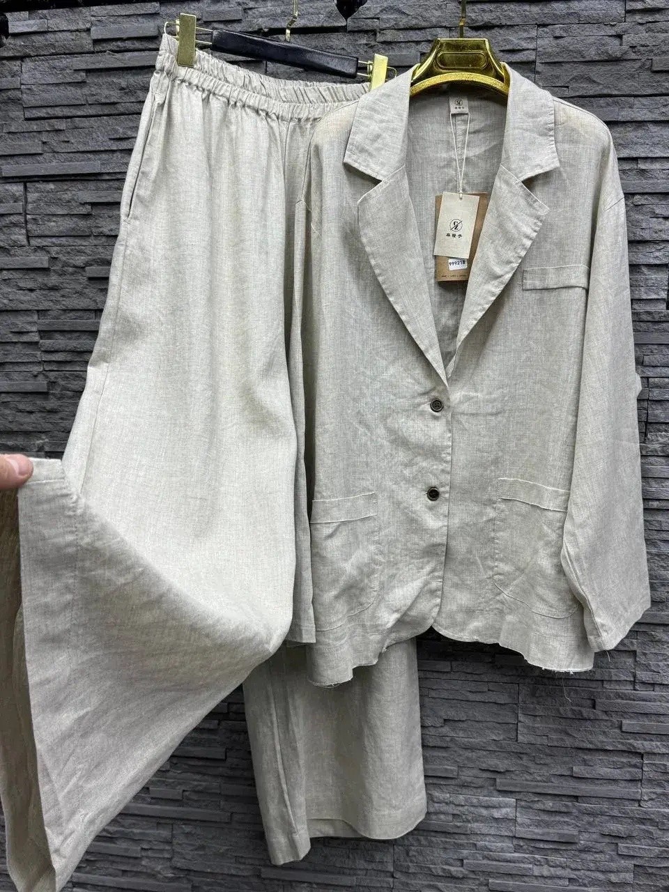 костюм брючный женский льняной airy,костюм из льна брючный,льняной костюм,льняной костюм с брюками,льняной костюм женский