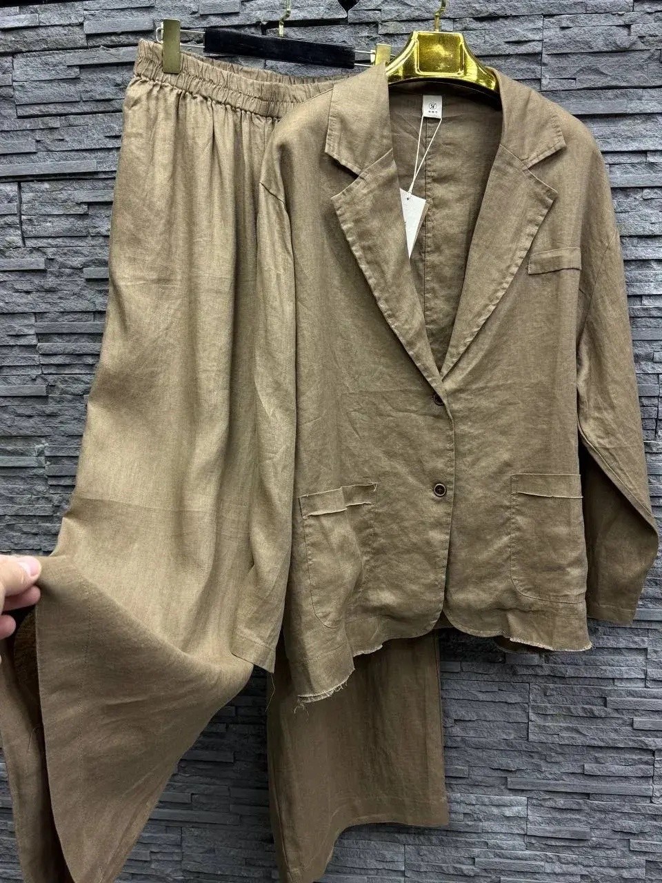 костюм брючный женский льняной airy,костюм из льна брючный,льняной костюм,льняной костюм с брюками,льняной костюм женский