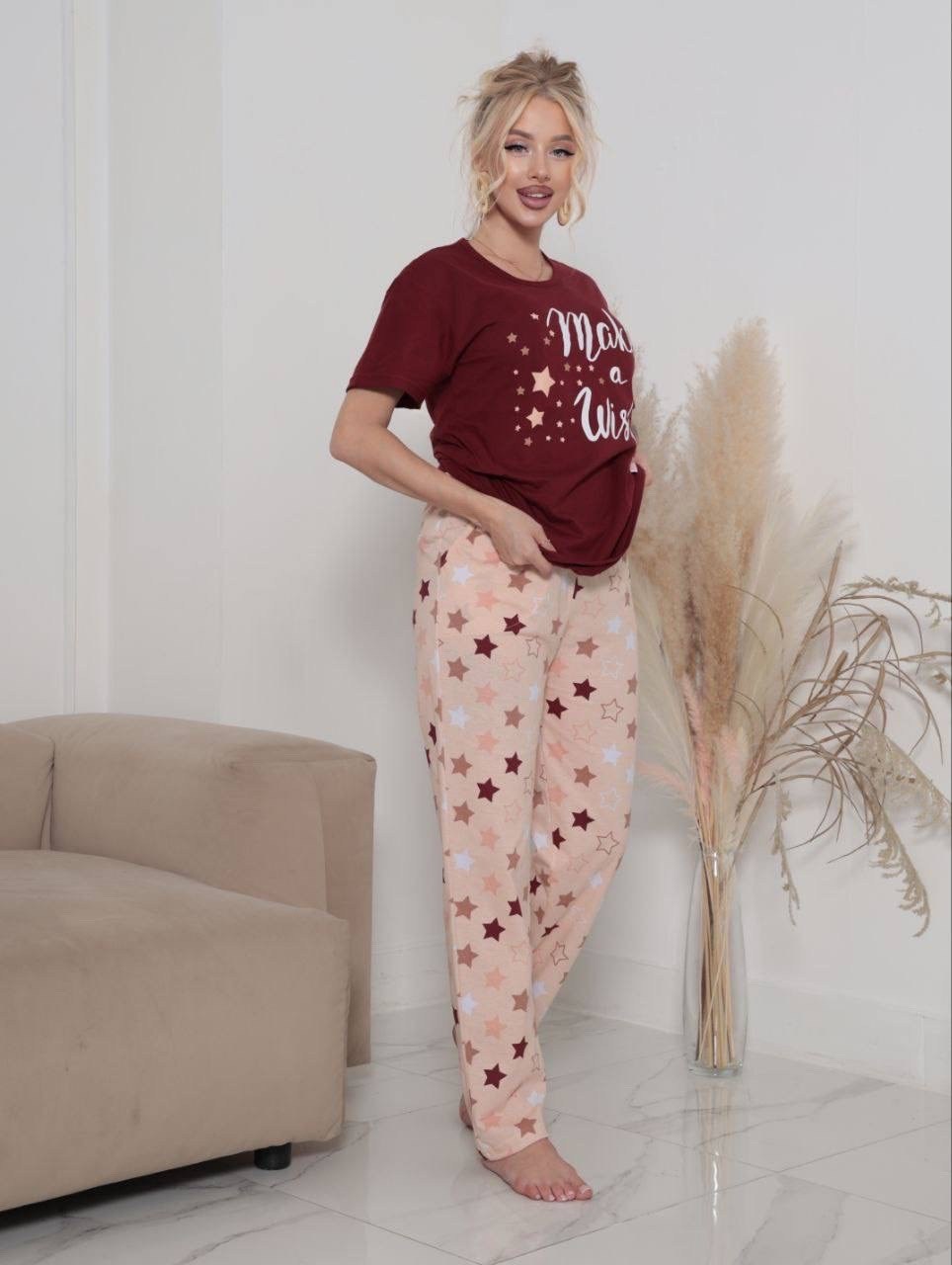 пижама женская со штанами magic sensis,пижама женская,пижама комплект,pijama takımı,пижама с брюками