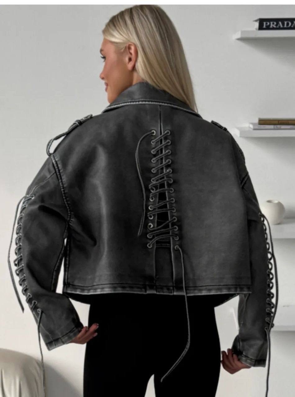 косуха винтажная куртка кожаная oversize серая monyken,серая косуха оверсайз,косуха куртка,куртка косуха женская из экокожи,кожаная куртка косуха
