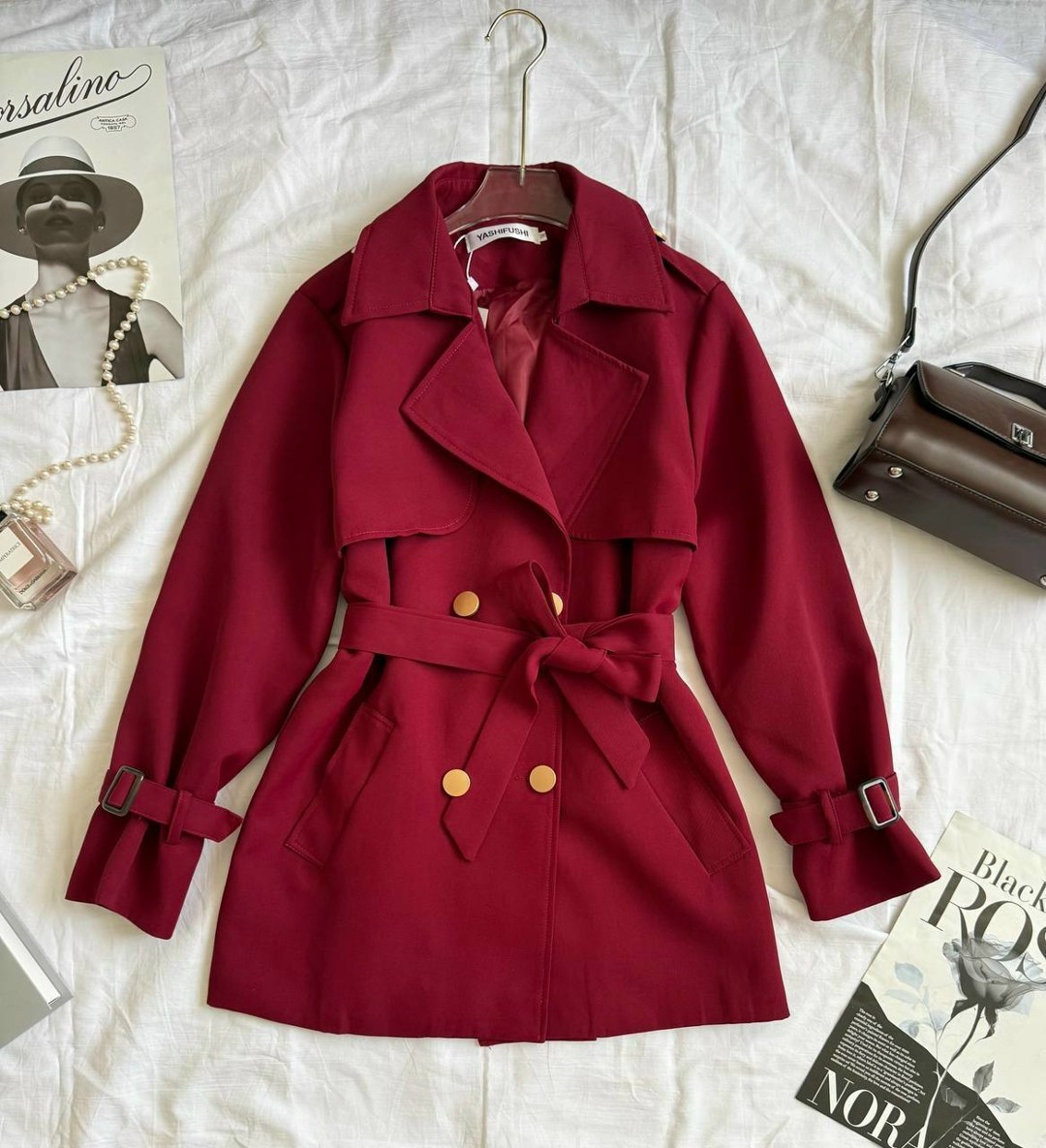 модное пальто,пальто тренч,тренч с поясом,двубортный тренч с поясом,тренч короткий