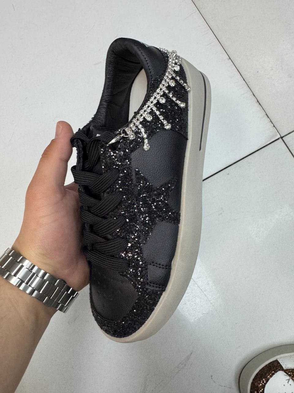 ,кеды golden goose,golden goose кеды hi star с блестками белый,кеды голден гус женские, женская