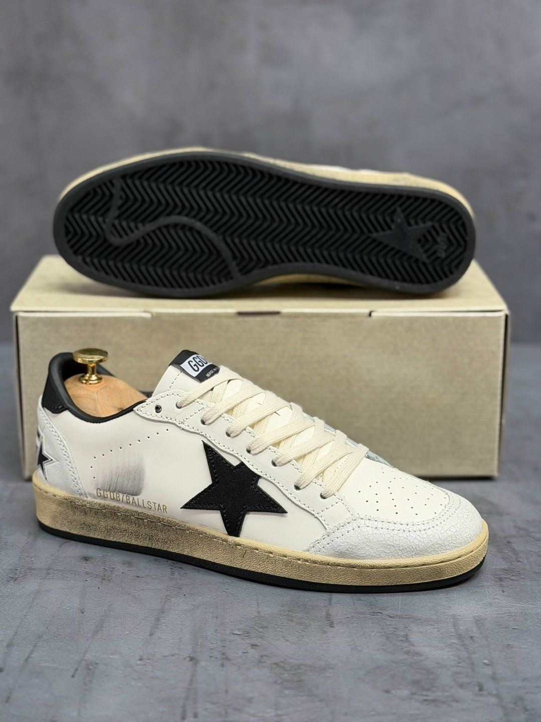 кроссовки golden goose,кеды golden goose,кроссовки golden goose ball star,кроссовки,кожаные низкие кеды ball star 10283 golden goose черный