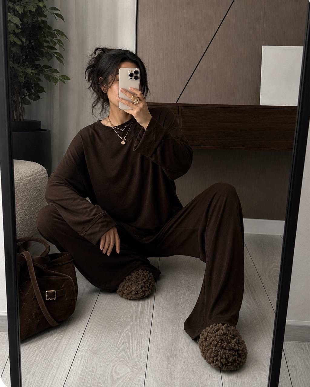 костюм домашний брючный c длинными рукавами pim mono clothes,брючные женские костюмы,костюм домашний,женский костюм с брюками,брючный комплект
