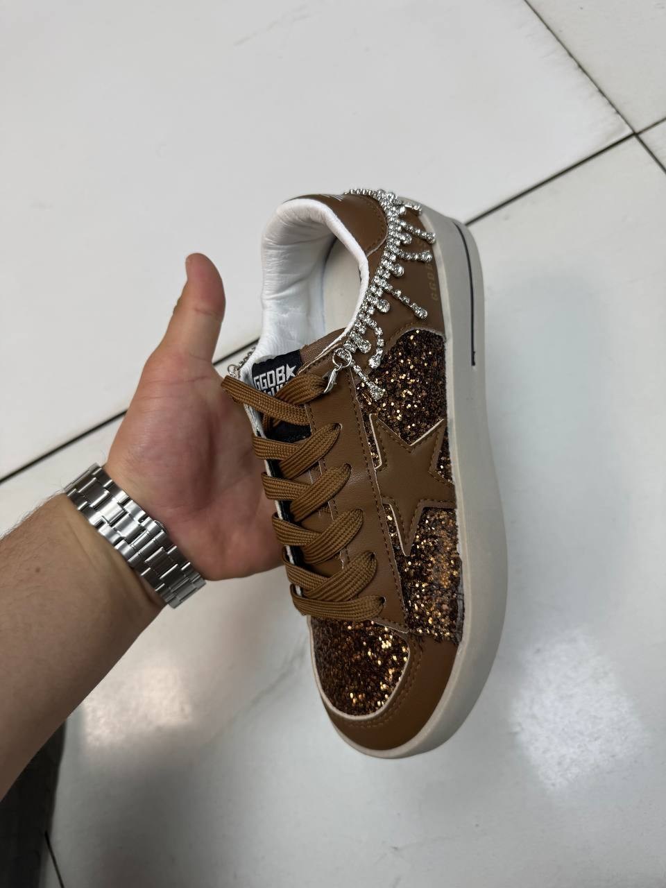 ,кеды golden goose,golden goose кеды hi star с блестками белый,кеды голден гус женские, женская