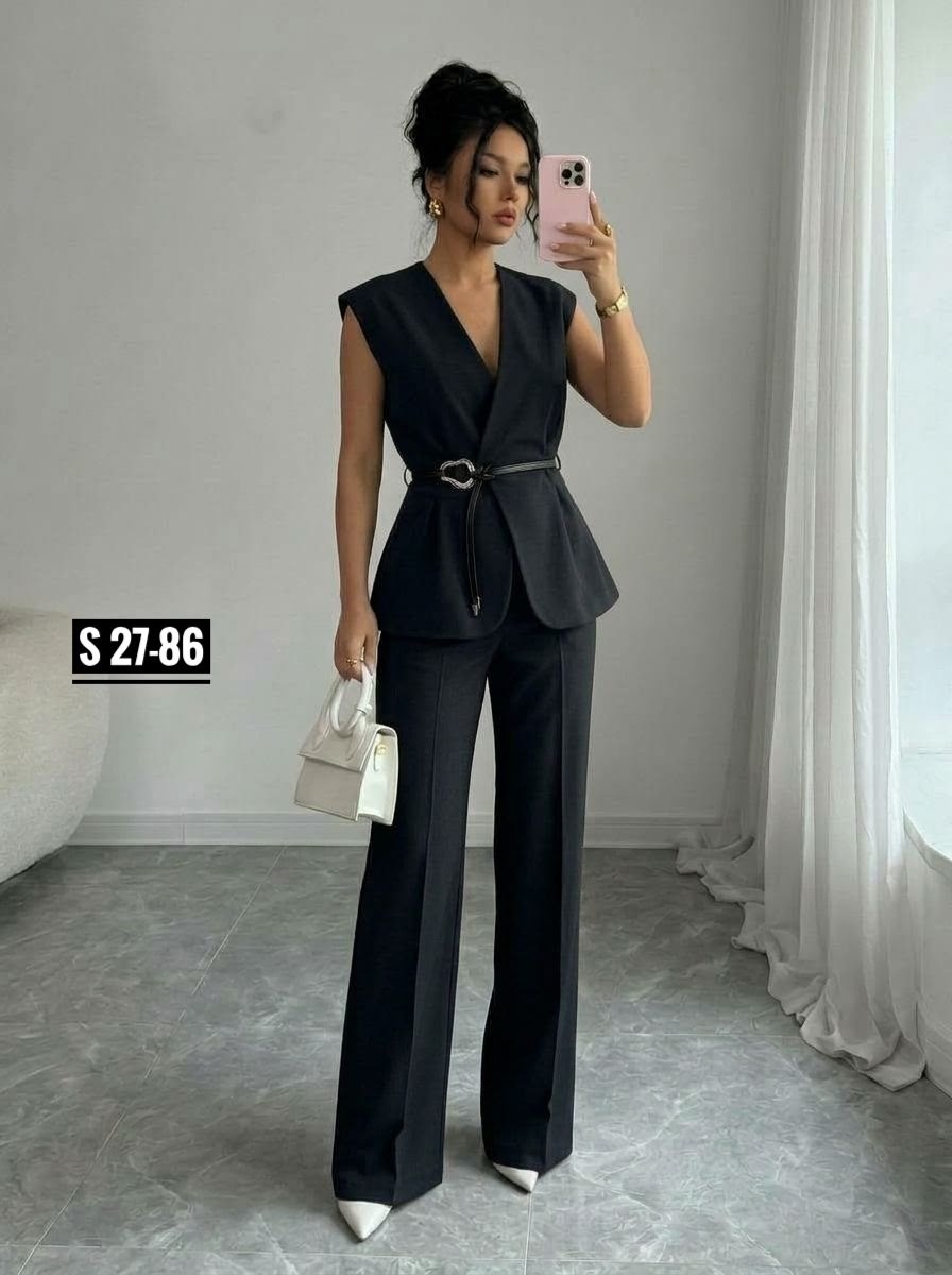 брючный костюм с жилетом chica chic,брючный костюм с жилетом женский,брючный костюм с жилетом деловой chica chic,брючный костюм с жилетом деловой вечерний chica chic,брючный костюм элегантный