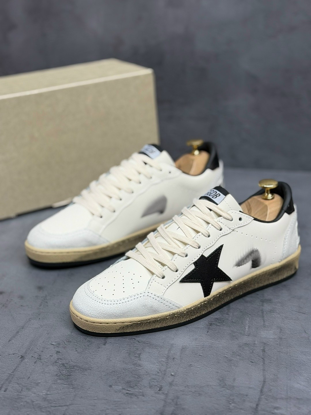 кроссовки golden goose,кеды golden goose,кроссовки golden goose ball star,кроссовки,кожаные низкие кеды ball star 10283 golden goose черный