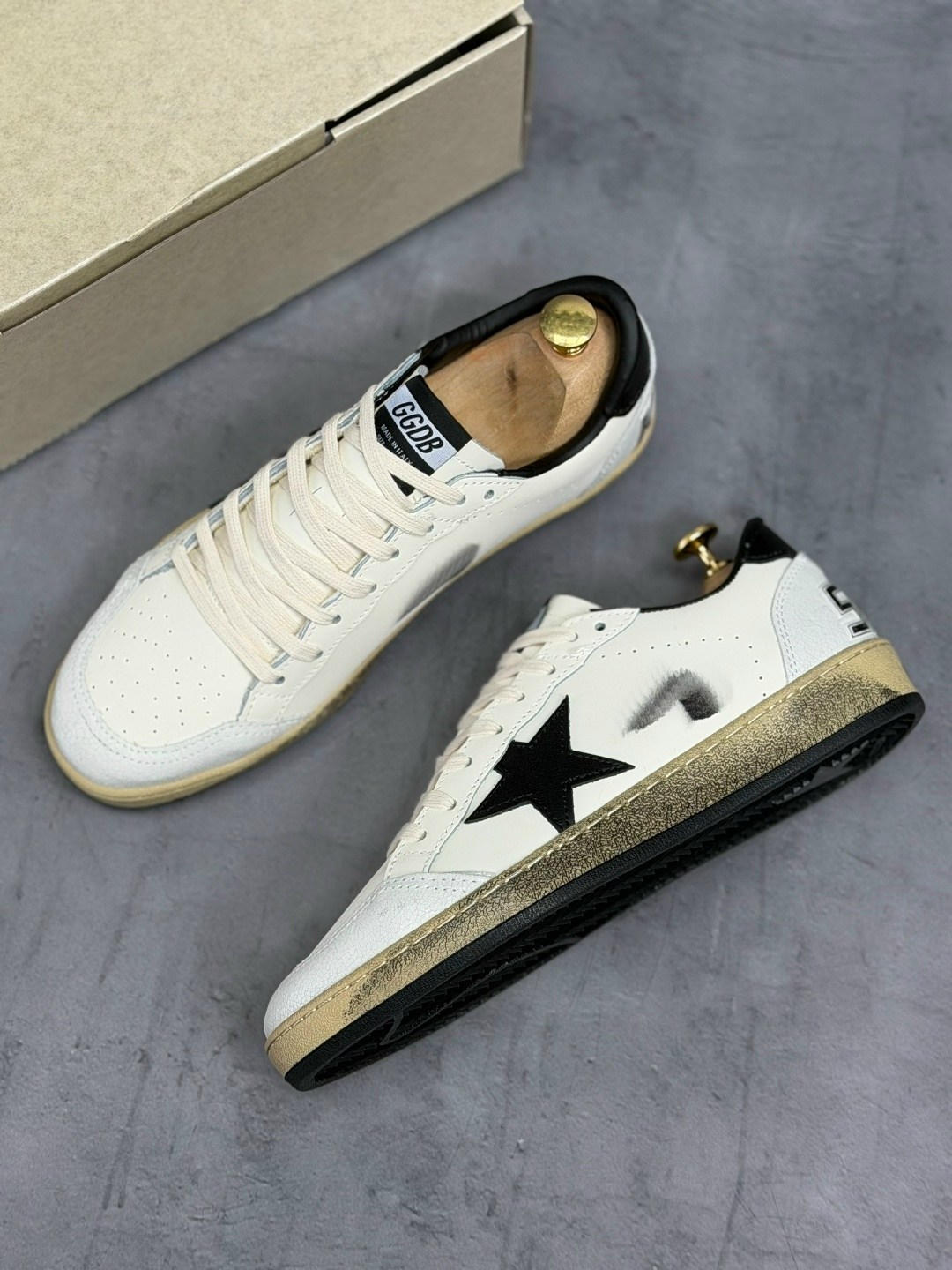 кроссовки golden goose,кеды golden goose,кроссовки golden goose ball star,кроссовки,кожаные низкие кеды ball star 10283 golden goose черный