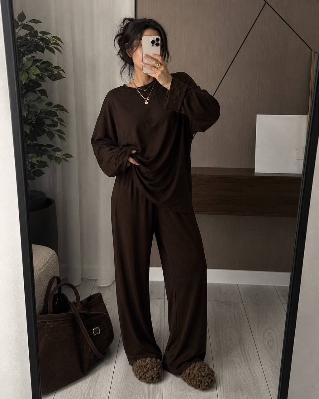 костюм домашний брючный c длинными рукавами pim mono clothes,брючные женские костюмы,костюм домашний,женский костюм с брюками,брючный комплект