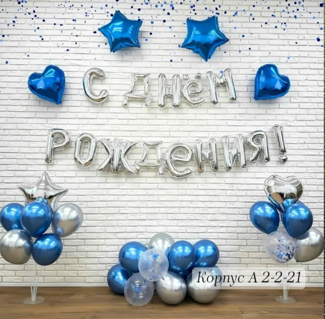 фотозона на день рождение,синие шары,набор воздушных шаров на день рождение,шарики воздушные и аксессуары,шары воздушные с днём рождения