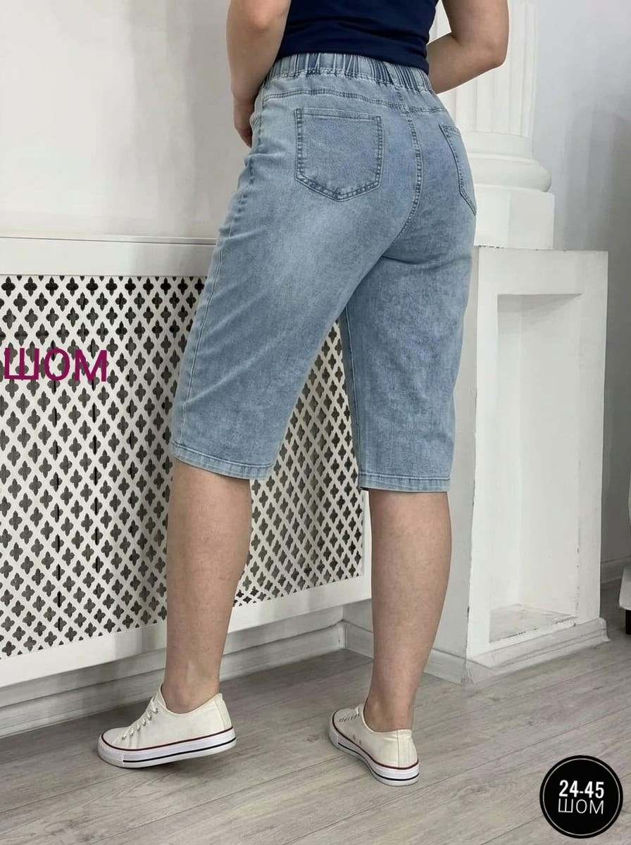 джинсовые бриджи на резинке,капри джинсы,капри женские летние,женские джинсы,бриджи джинсовые