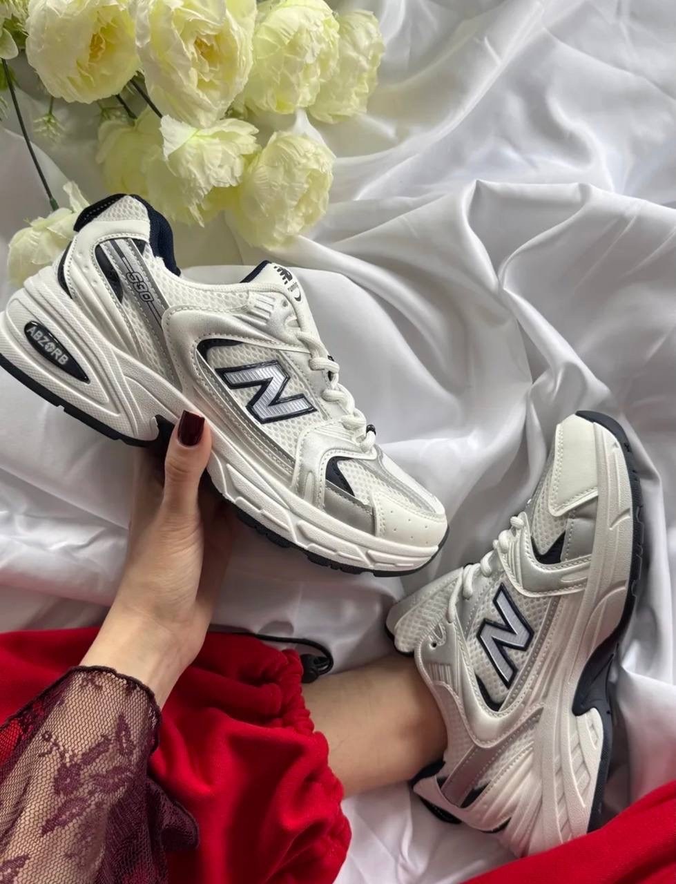 кроссовки new balance 530,кроссовки new balance,кроссовки женские,new balance 530 white silver navy,кроссовки new balance 530 silver lux
