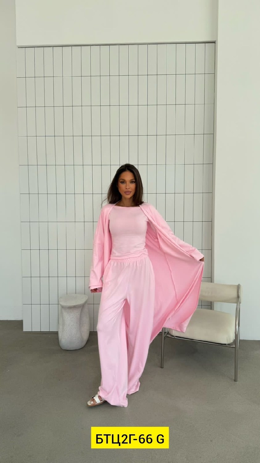 женские костюмы,,пижама с лонгсливом и штанами style pajamas,костюмчик,пижама женская 1215 розовая s