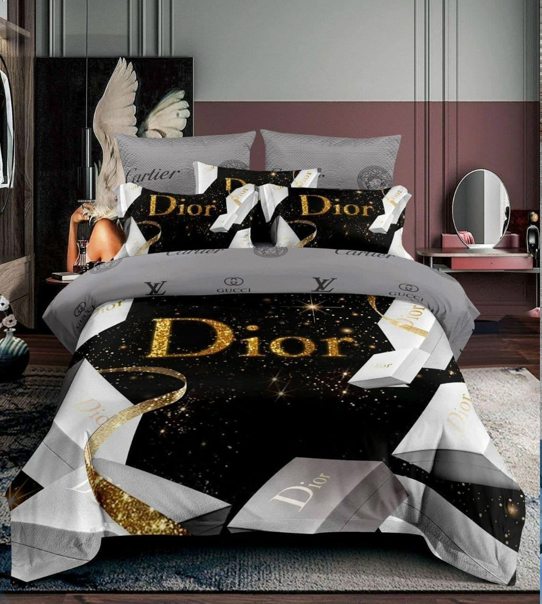 комплект постельного белья dior,комплект постельного белье евро,постельное белье евро брендовое,постельное белье евро диор,постельное белье диор