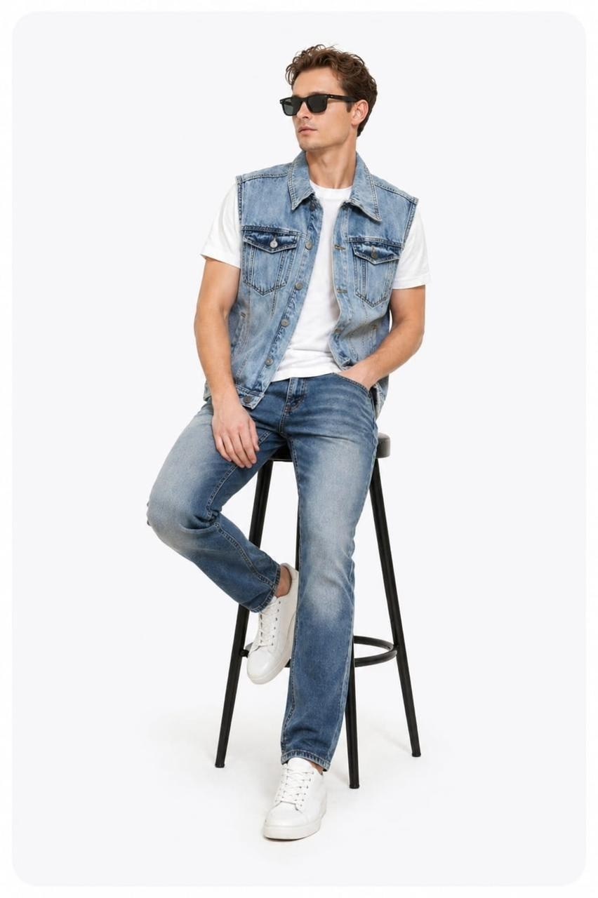 свободный джинсовый жилет дальнобойщика светлого оттенка levi's,джинсовый жилет мужской,джинсовый жилет,джинсовая жилетка мужская,джинсовая жилетка