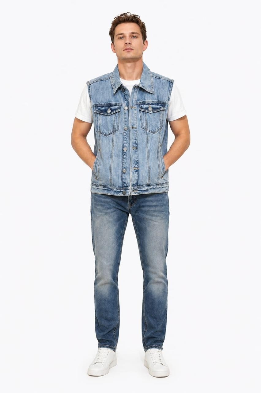 свободный джинсовый жилет дальнобойщика светлого оттенка levi's,джинсовый жилет мужской,джинсовый жилет,джинсовая жилетка мужская,джинсовая жилетка