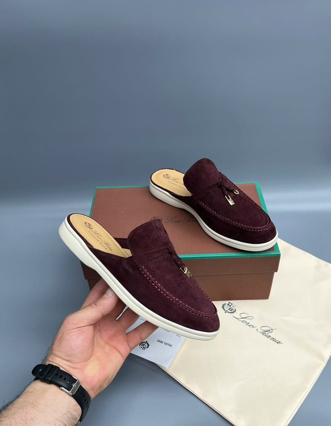 ,лоферы loro piana,мюли loro piana,мюли женские,замшевые мюли