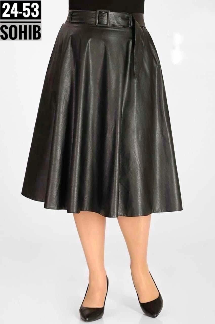 юбка женская,юбка полусолнце из экокожи с карманами и поясом chumakova fashion,модели юбки,юбка из экокожи,юбка из эко кожи