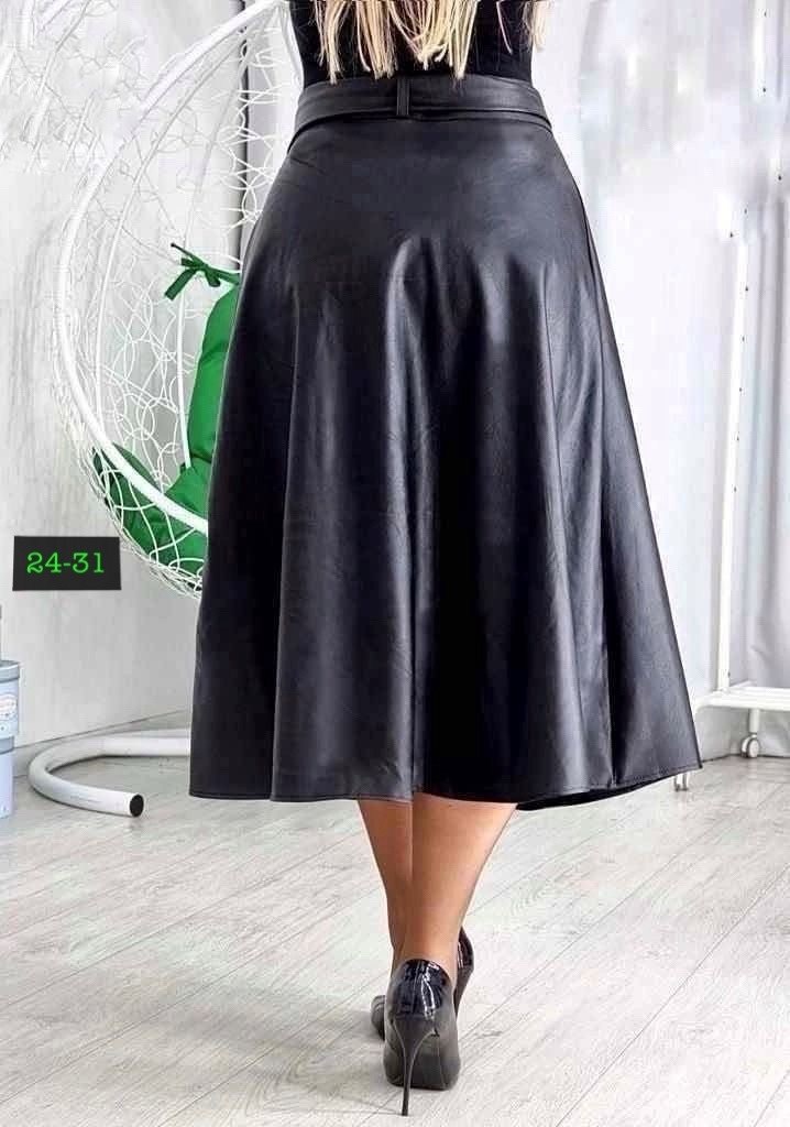 юбка из экокожи,юбка из эко кожи,юбка из искусственной кожи,юбка chumakova 24 черный,юбка полусолнце из экокожи с карманами и поясом chumakova fashion