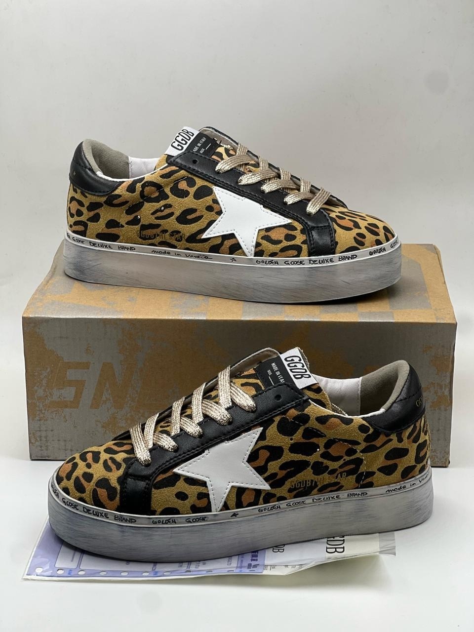 golden goose леопардовые,кеды golden goose,кеды golden goose 'superstar' leopard,,кожаные кеды superstar golden goose deluxe brand