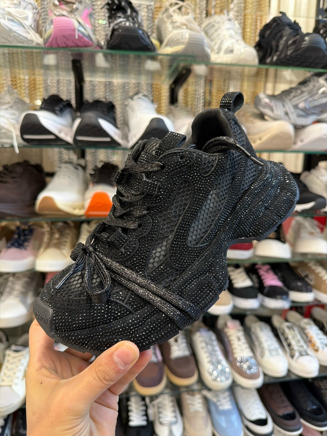 женские кроссовки,кроссовки balenciaga женские,кроссовки женские со стразами, женская,блестящие кроссовки