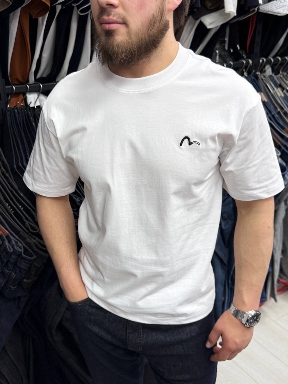 футболка,мужская футболка,футболка evisu,одежда футболка