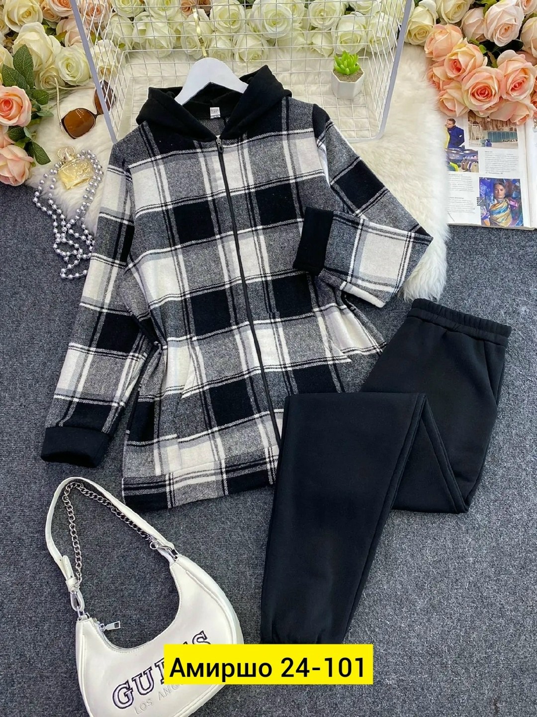 костюм женский,рубашка оверсайз теплая в клетку удлиненная amy store,теплый костюм,женский костюм на флисе,костюм женский ткань кашемир на флисе