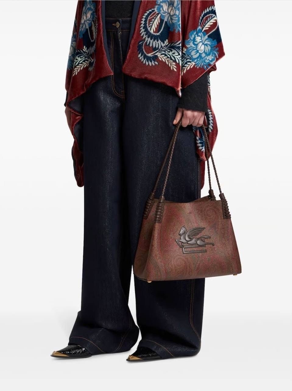 etro средняя сумка-тоут paisley libra коричневый,женская сумка тоут,сумка etro,сумки женская,сумки женские брендовые