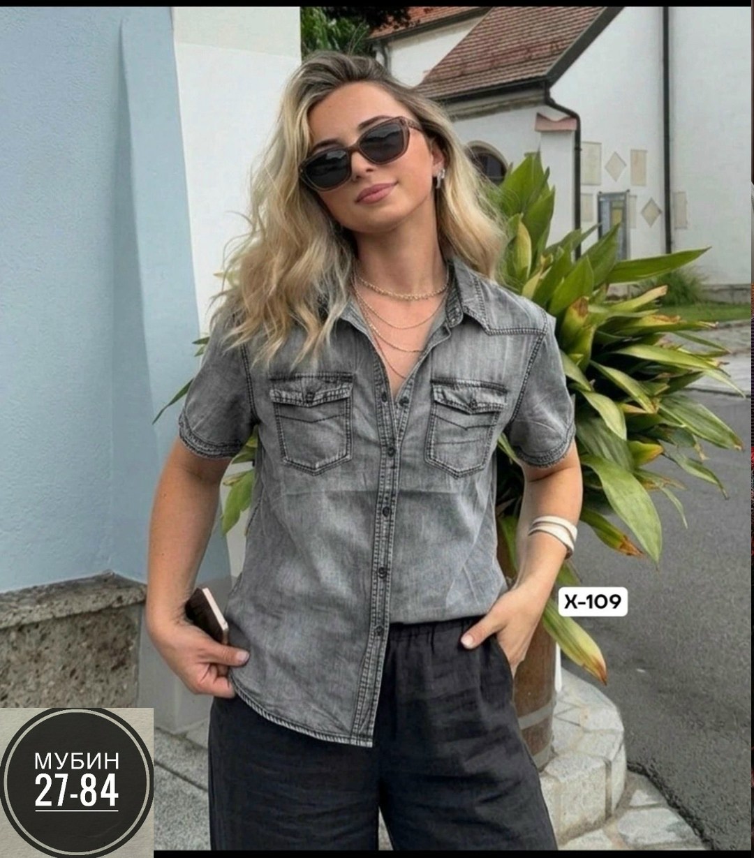 женская джинсовая рубашка,рубашка,женская рубашка,джинсовая рубашка с коротким рукавом,джинсовая рубашка